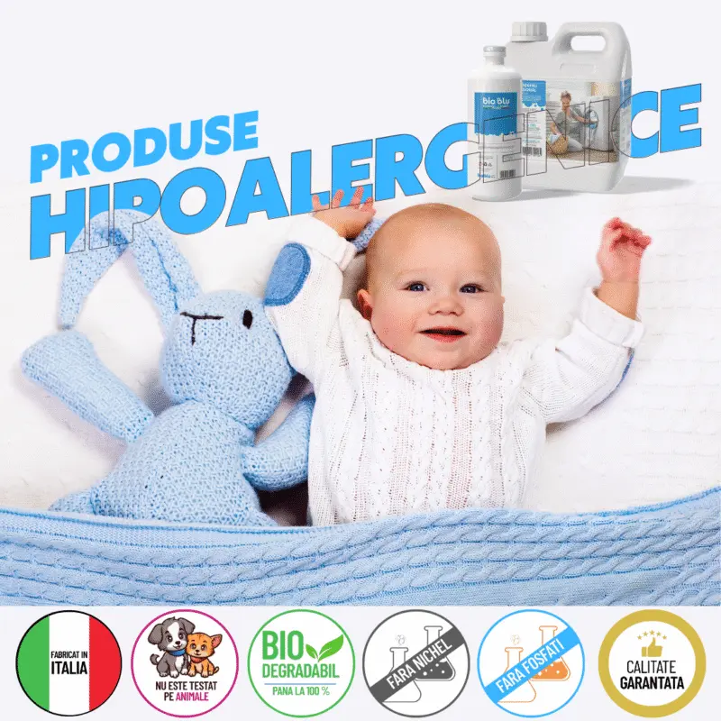 Produse hipoalergenice BioBlu – detergenți și balsamuri blânde cu pielea, fără alergeni