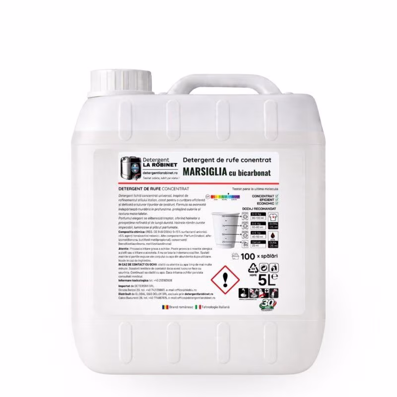 detergent pentru rufe marsiglia cu bicarbonat, 5 kg din categoria detergenți de rufe