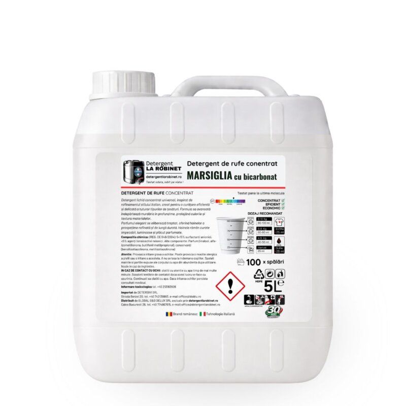detergent pentru rufe marsiglia cu bicarbonat, 5 kg din categoria detergenți de rufe