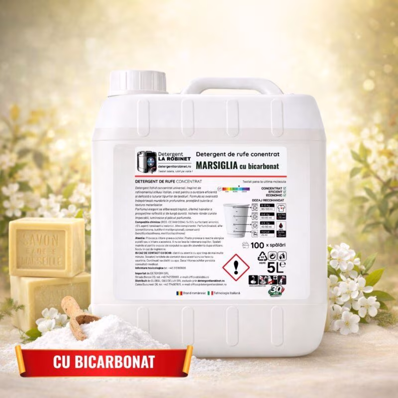 Detergent de rufe MARSIGLIA cu bicarbonat 5 Kg detergentlarobinet.ro