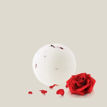 Bila de baie efervescenta Rose 125g cu petale naturale și ulei de migdale