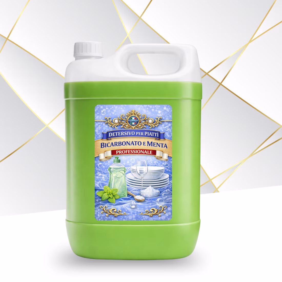 Detergent de vase BICARBONATO & MENTA 1 Kg Detergent de vase profesional BICARBONATO & MENTA 5 Kg cu bicarbonat și mentă